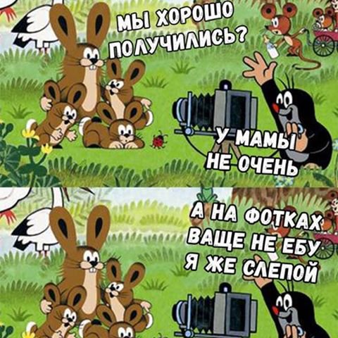 А ведь и правда слепой!