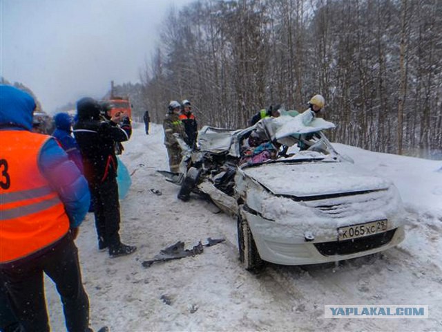 Два человека погибли в жутком ДТП на трассе в Архангельской области