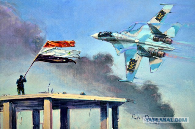 Су-30СМ в небе Сирии