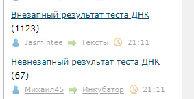 Невнезапный результат теста ДНК