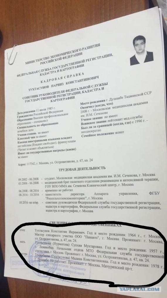 «Таджикский медбрат» объяснил, как ему удалось стать главой Кадастровой палаты РФ