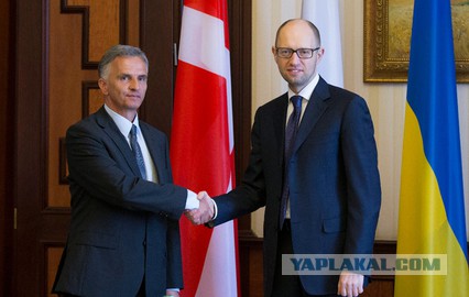 Киев встретил президента Швейцарии датским флагом