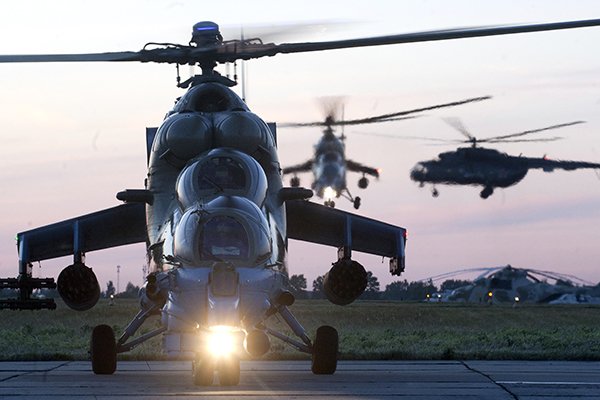 "Огневая карусель" вертолетов МИ-24П