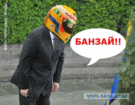 Януковича чуть не сбило венком