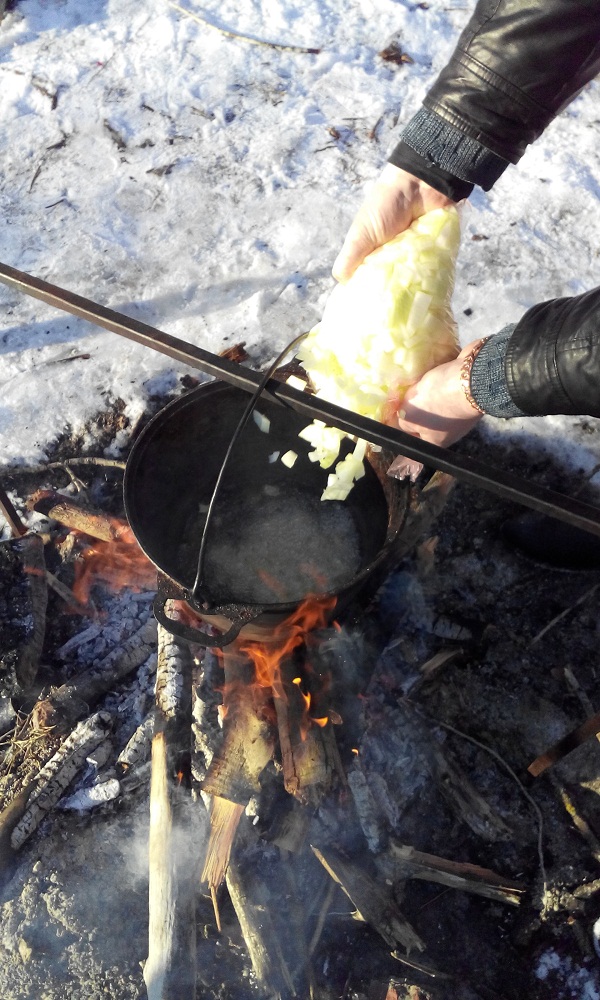 Январский плов в лесу!