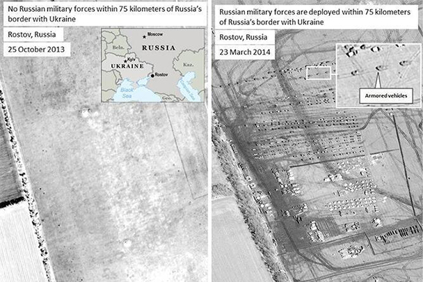 США показали спутниковые снимки российской армии