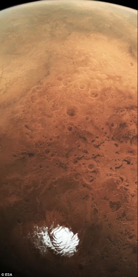 Под полярным льдом Марса нашли жидкую воду