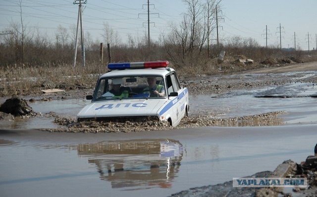 Рыбалка на дороге (2 фото)