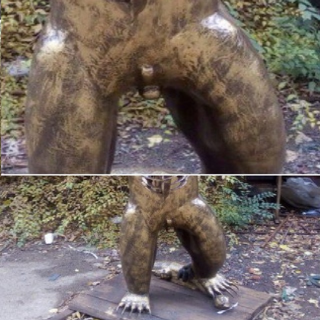 Астраханец сделал скульптуру медведя с лицом Путина и теперь собирается подарить её президенту