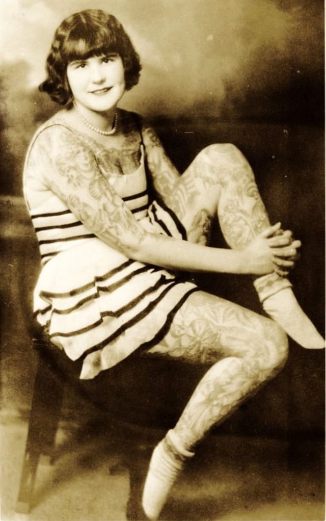 Женщины с татуировками в начале 20 века