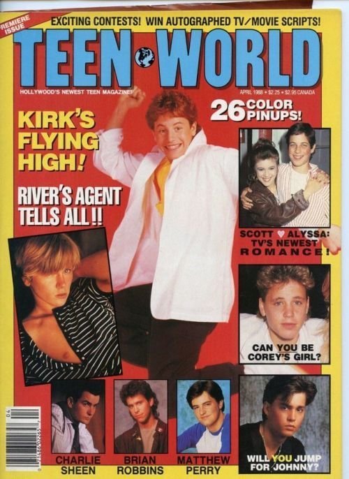 Звезды Голливуда в  80-ых годах по версии журнала "TEEN WORLD"