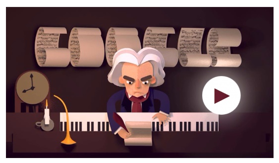 Забавный дудл от Google про Бетховена