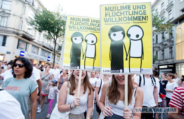 В Вене прошла многотыс.акция в поддержку мигрантов