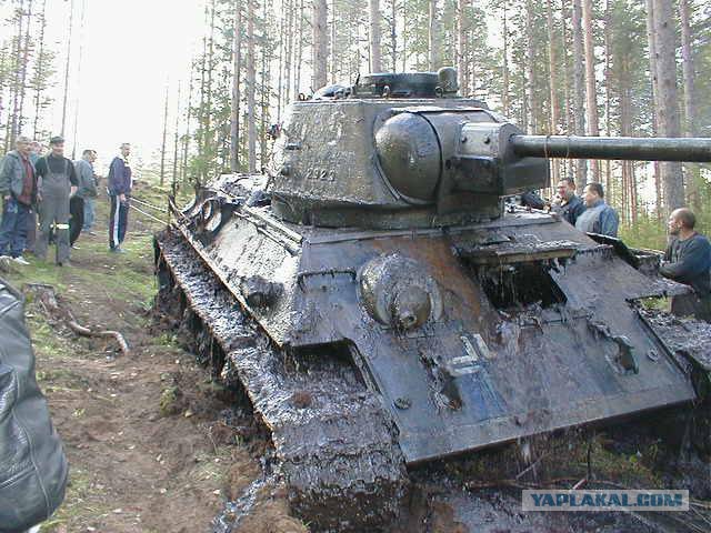 Подъём танка Т-34-76 из реки Дон