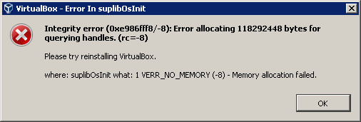 VirtualBox ошибка