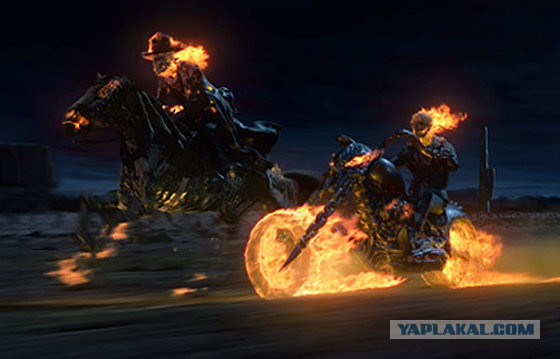 Призрачный гонщик: мотоцикл в огне
