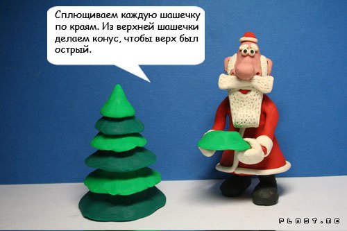 Новогодняя елочка из пластилина своими руками Новогодняя елочка из пластилина своими руками