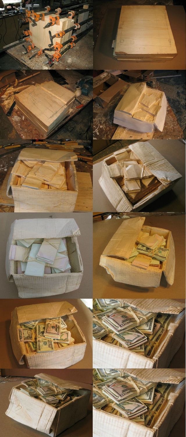 Как из деревяшки сделать коробку с деньгами