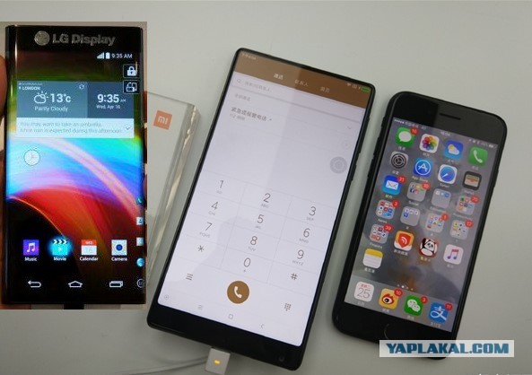 Xiaomi выпустила безрамочный смартфон Mi MIX в керамическом корпусе
