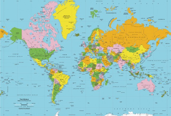 Реальные размеры континентов и стран.