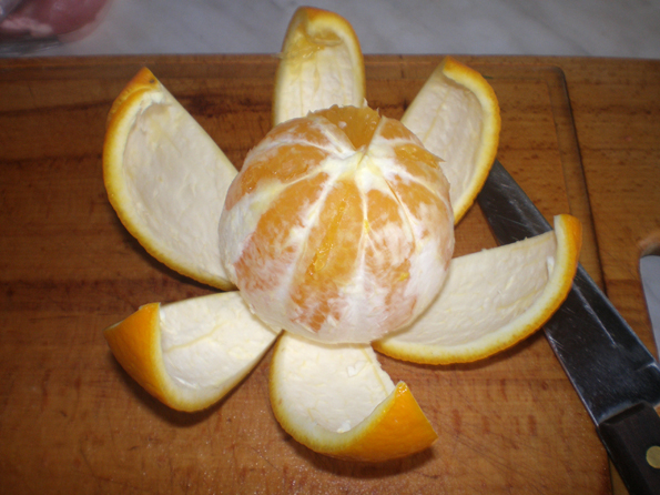 Курочка с имбирём и апельсином.