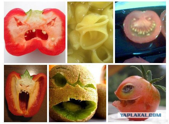 Овощи и фрукты похожие на...