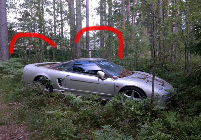 В питерском лесу нашли брошенную Honda NSX
