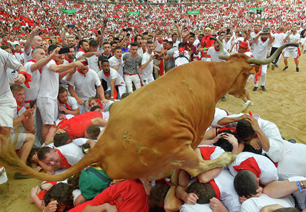 Слабоумие и отвага: забег быков на фестивале Сан-Фермин в Испании
