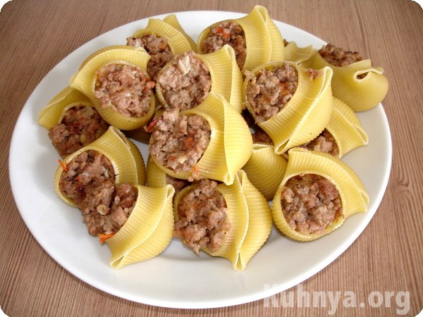Как сделать большие макароны с фаршем