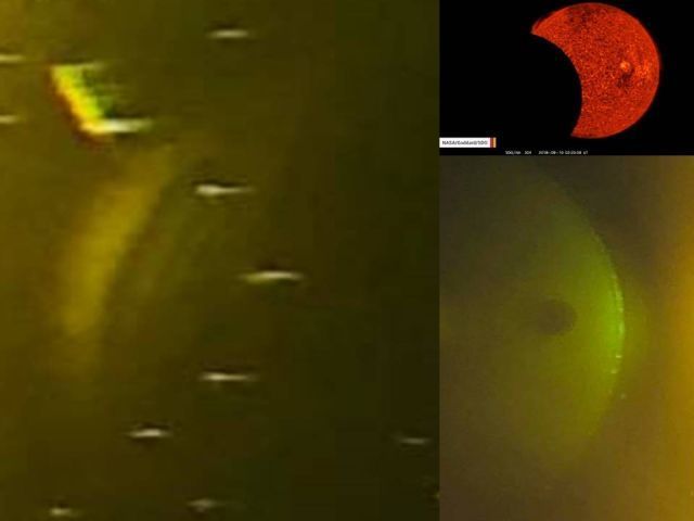 Массивная армада НЛО выходит из гигантской «спирали» возле солнца