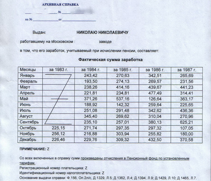 Где находится архив бама о заработной плате для начисления пенсии Олвин, что