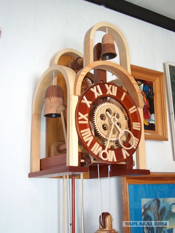 Механические деревянные часы