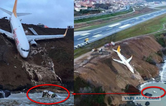 Самолёт Pegasus Airlines выкатился за пределы полосы при посадке в Турции