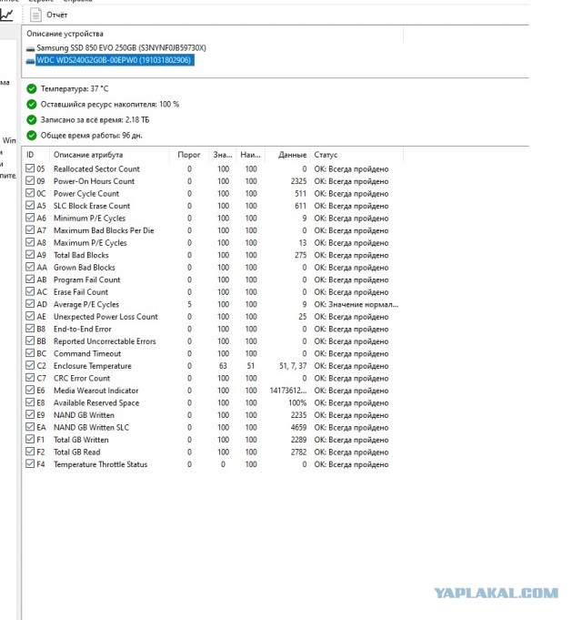 Твердотельный накопитель 240Gb Western Digital Green (WDS240G2G0B) Москва\РФ