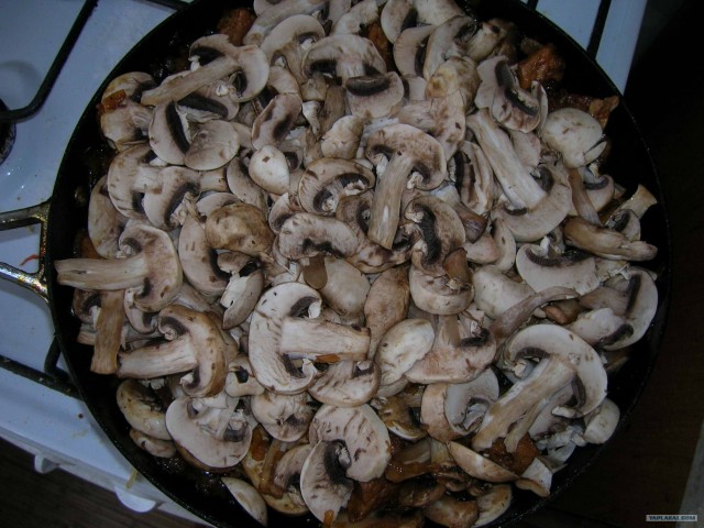 Мясо с грибами