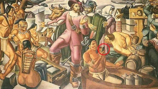 На фреске 1937 года обнаружили индейца со смартфоном