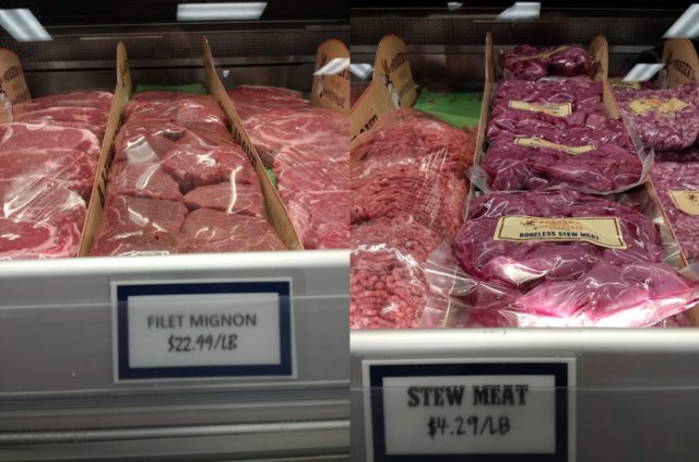 Мясные деликатесы на американской автозаправке. С ценами