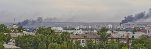 Луганск. Последствия обстрела кв. Южный