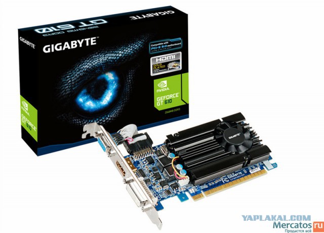 Видеокарта GIGABYTE GeForce® GT610, GV-N610D3-2GI, 2ГБ, GD