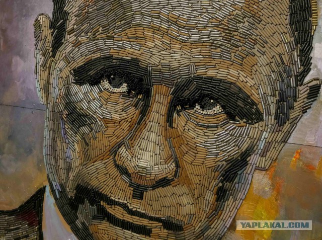 Украинская художница делает портрет Путина