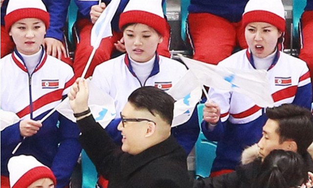 Реакция Северокорейских болельщиков на подражателя Ким Чен Ына