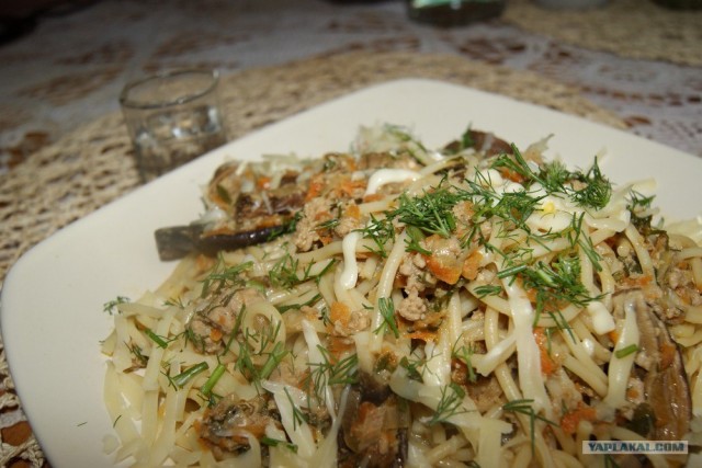 Спагетти с белыми грибами, телятиной и овощами, Вкусно и не сложно))))