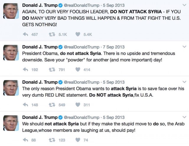 Трамп поздравил американских военных с успешной атакой на Сирию