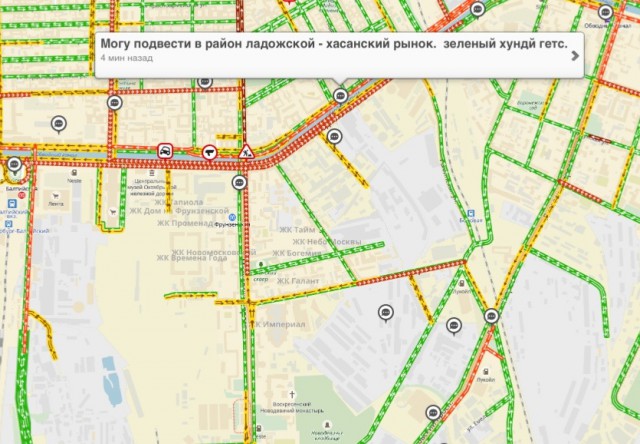 Питер на Яндекс-картах сейчас.