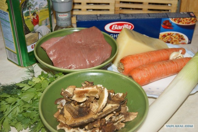 Спагетти с белыми грибами, телятиной и овощами, Вкусно и не сложно))))