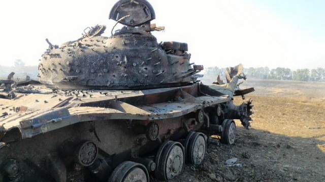 Полигон ДНР: Т-64 после тренировки гранатометчиков