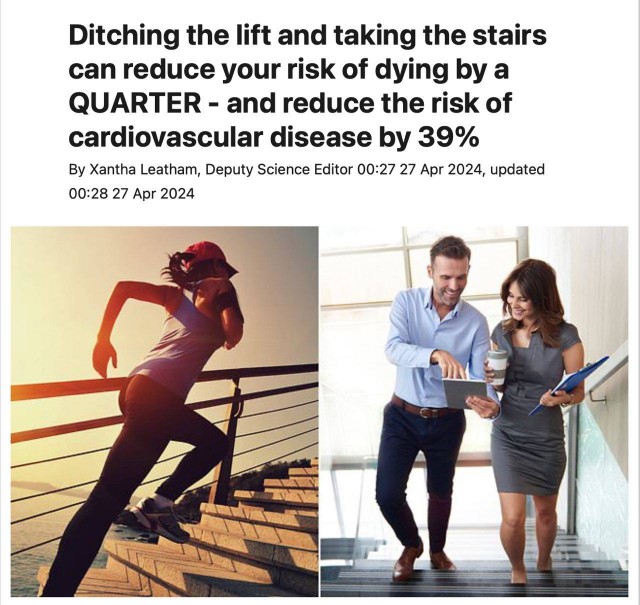 Учёные: использование лестницы вместо лифта снижает риск сердечно-сосудистых заболеваний и ранней смерти