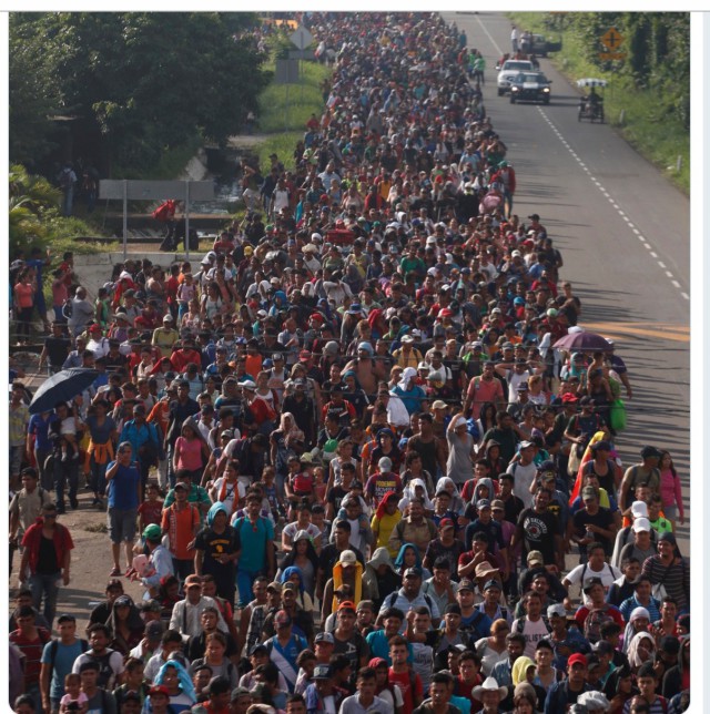 К границам США идет "караван мигрантов" - тысячи беженцев из Гватемалы, Сальвадора и Гондураса. Трамп грозит привлечь армию
