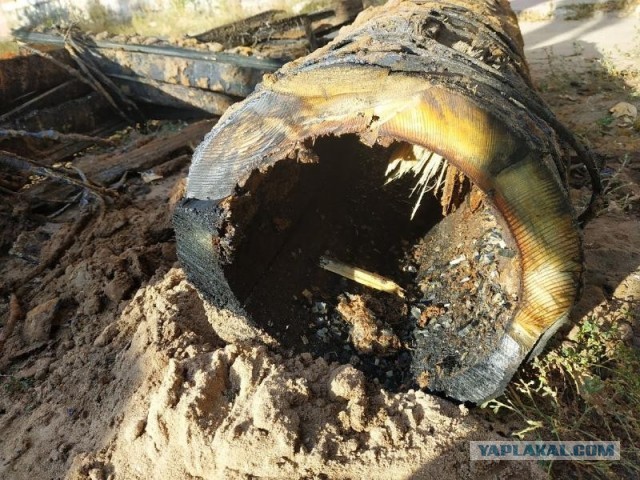 Деревянная труба 90 лет была частью канализации в Воронеже