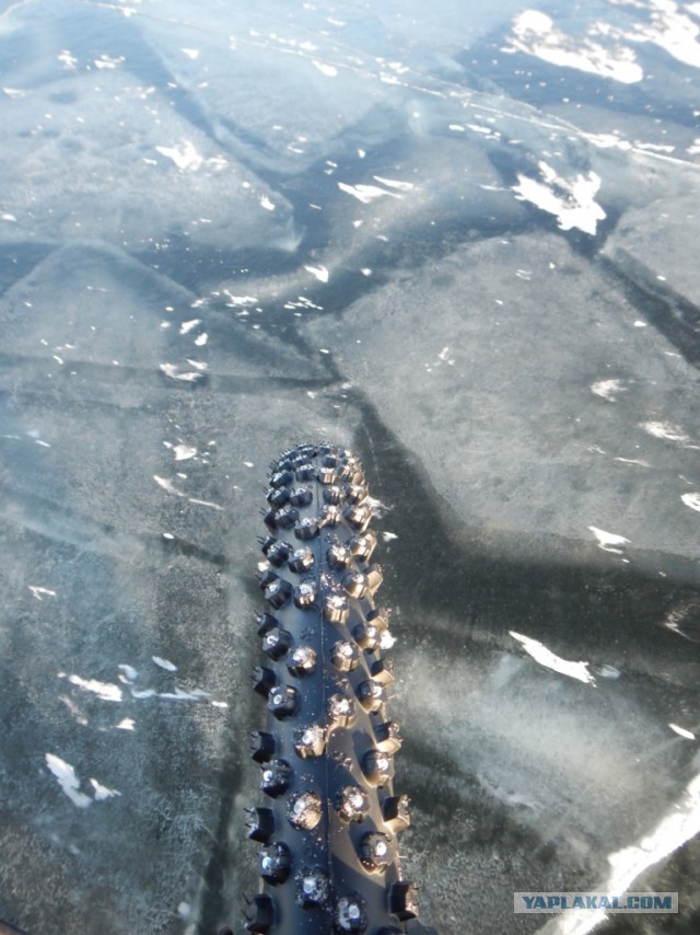На велосипеде по Волге, по льду